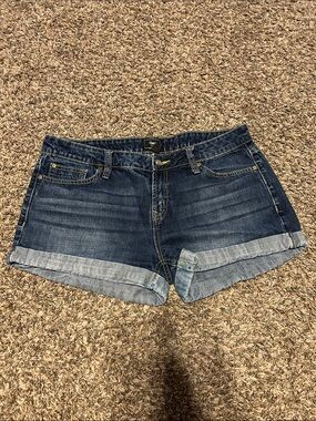 GAP Women's Medium-Dark Blue Cuffed Denim Shorts